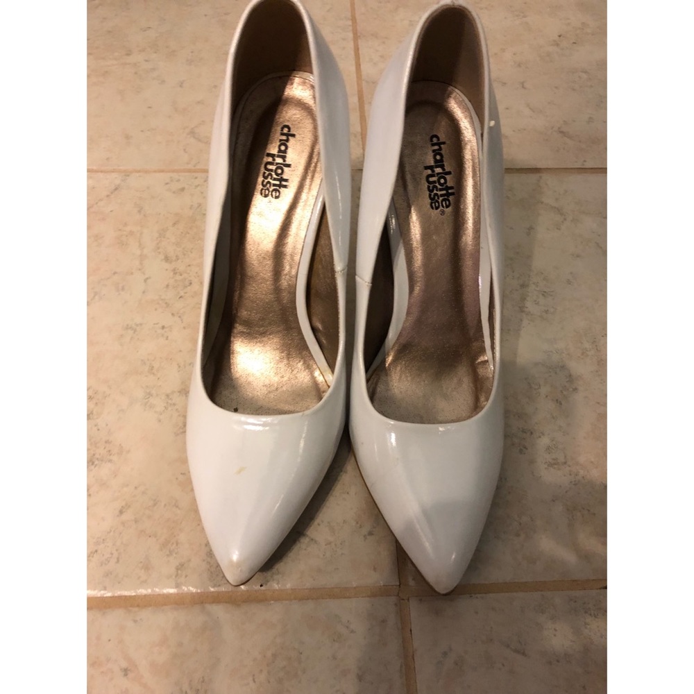 Size 9 white pointy heels from Charlotte Russe